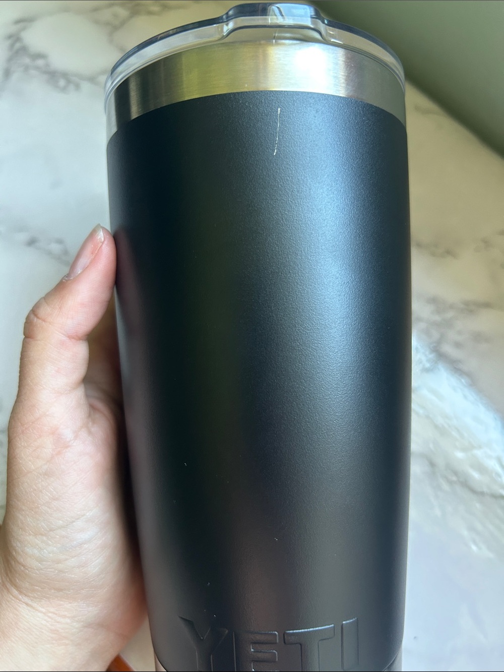 Yeti Tumbler - Matte Black with Stainless Accents. 20oz - Picture 7 of 7